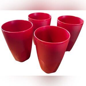 Set of Four Red Tupperware Tumblers